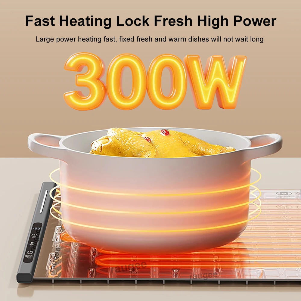Electric Food Warmer Mat Silicone Foldable Food Warming Heater For Coffee Food Plate Warming Tray Dining Table Fast Heating Mat